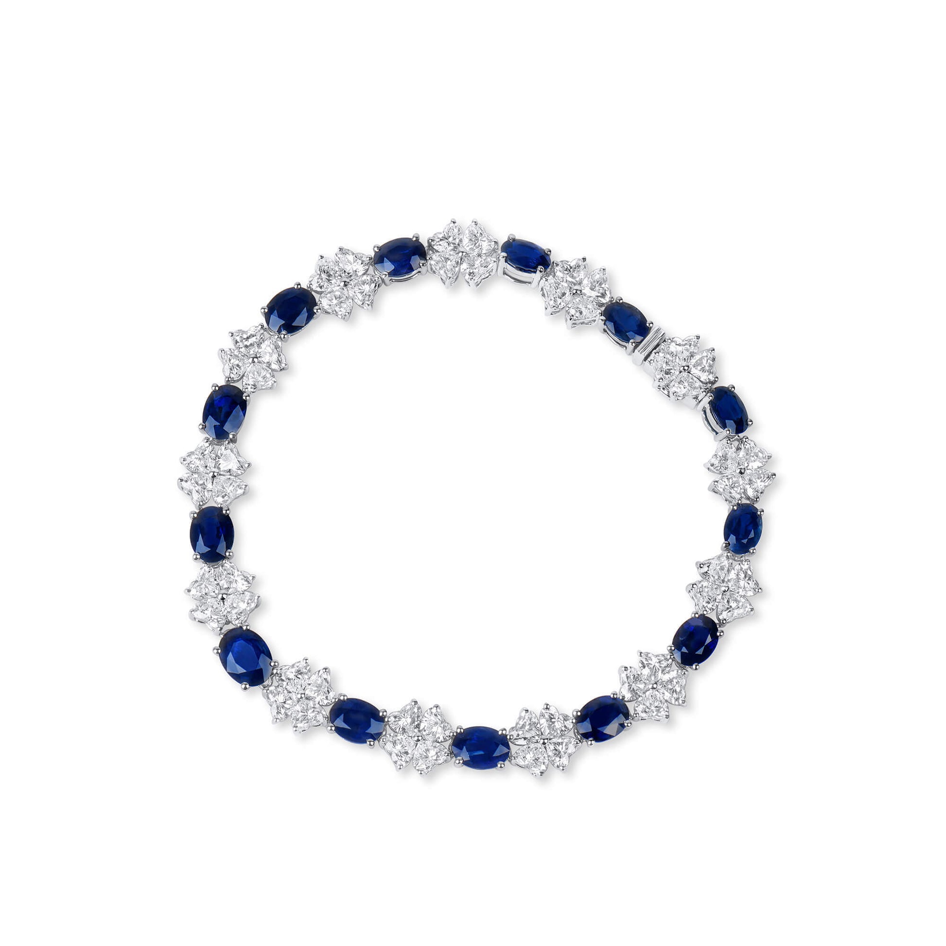 Royal Blue Burmese Sapphire And Diamond Bracelet, 8.97 Ct. (16.79 Ct. TW), 20764415, Unheated