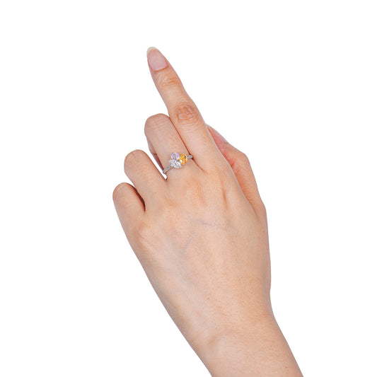 微浅粉 钻石戒指，总重2.00克拉，混合形状，GIA认证