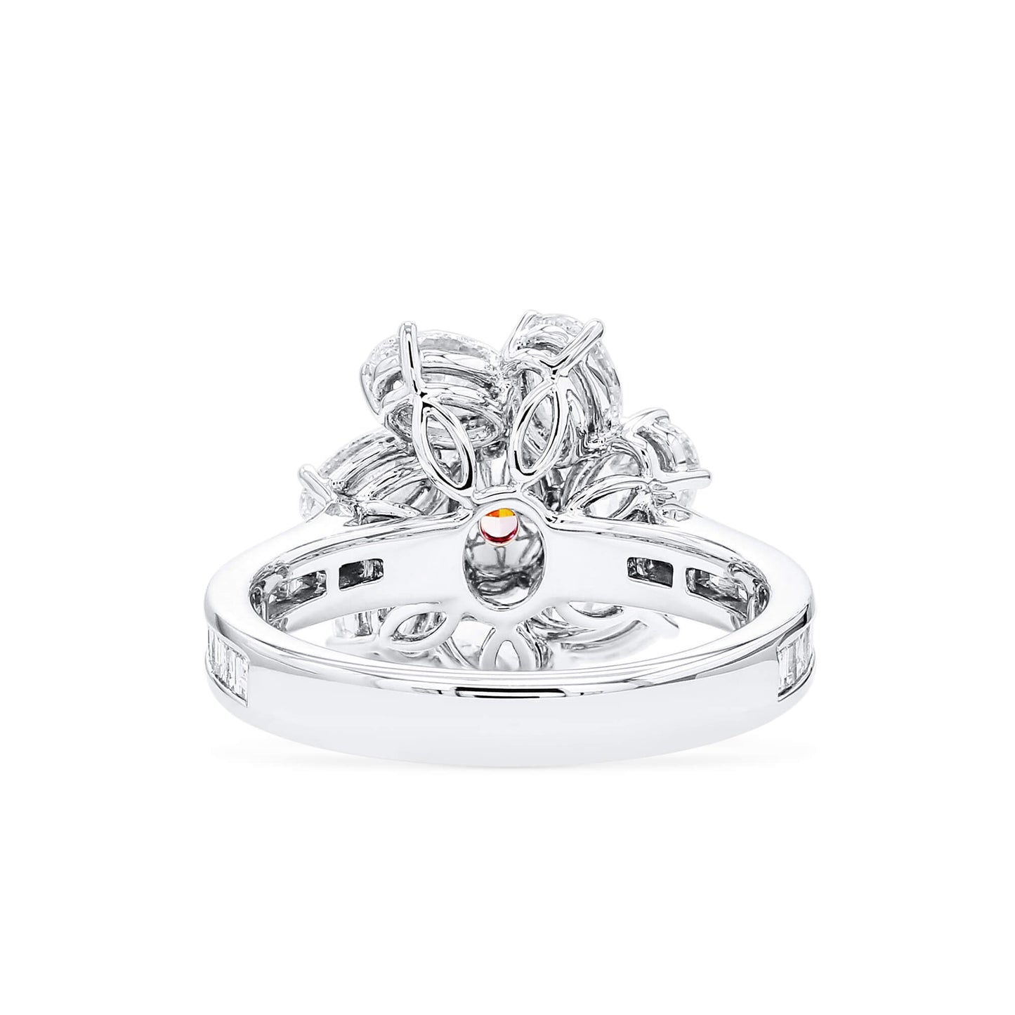 Natural Very Light Pink Diamond Halo Ring, 18K White & Rose Gold, Oval Shape, 2.82 Ct. TW