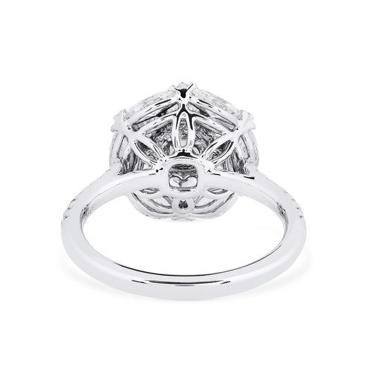 微浅粉 钻石戒指，总重2.83克拉，枕形，GIA认证