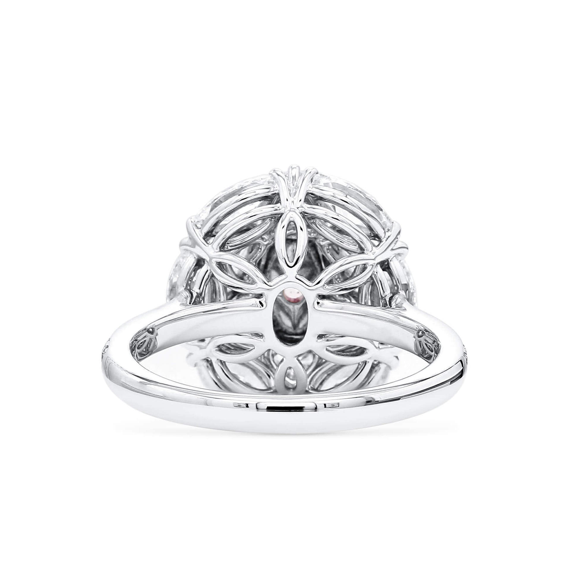 Very Light Pink Diamond Ring, 2.97 Ct. TW, Oval shape, GIA Certified