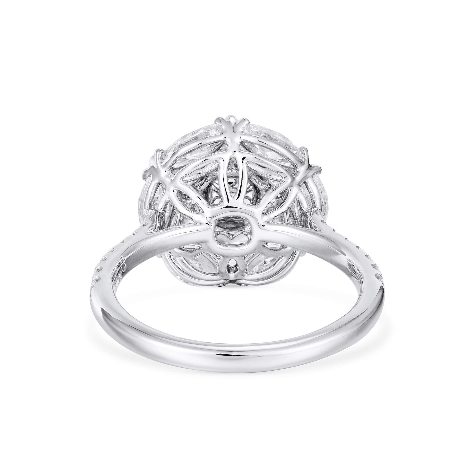 Natural Very Light Pink Diamond Ring, 18K White & Rose Gold, Cushion Shape, 3.04 Ct. TW