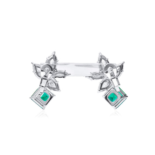 艳绿色 哥伦比亚 祖母绿与钻石耳环，3.66克拉（总重8.17克拉），JCEG01113090