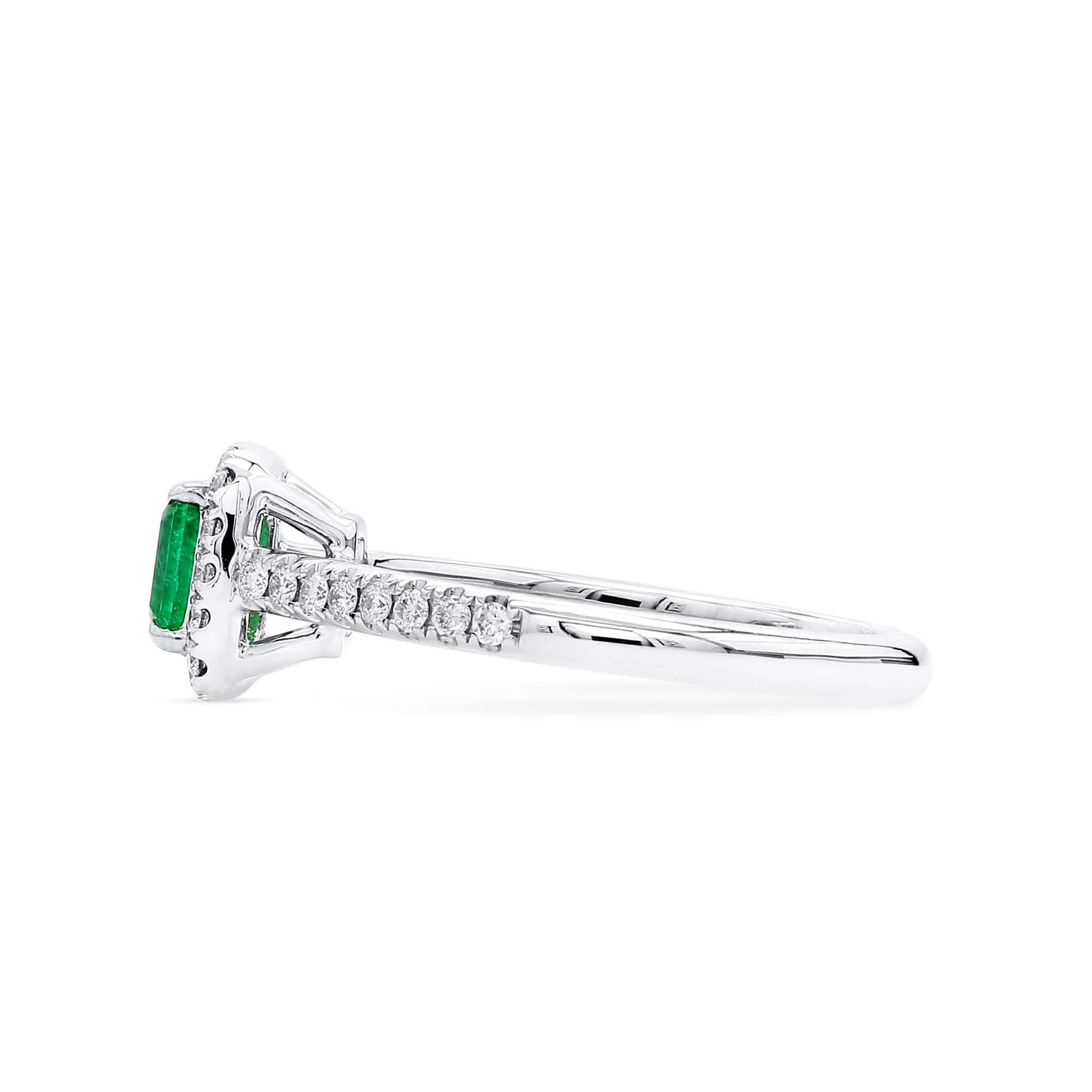 Vivid Green Emerald And Diamond Ring, 0.40 Ct. (0.65 Ct. TW), G2111260105