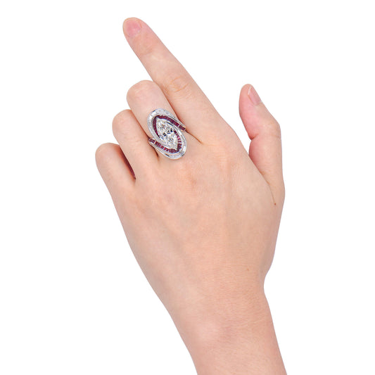 טבעת יהלום לבן ואודם, 4.30 קראט (7.77 קראט TW), מוסמך GIA 5221919332