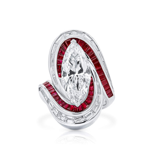 טבעת יהלום לבן ואודם, 4.30 קראט (7.77 קראט TW), מוסמך GIA 5221919332