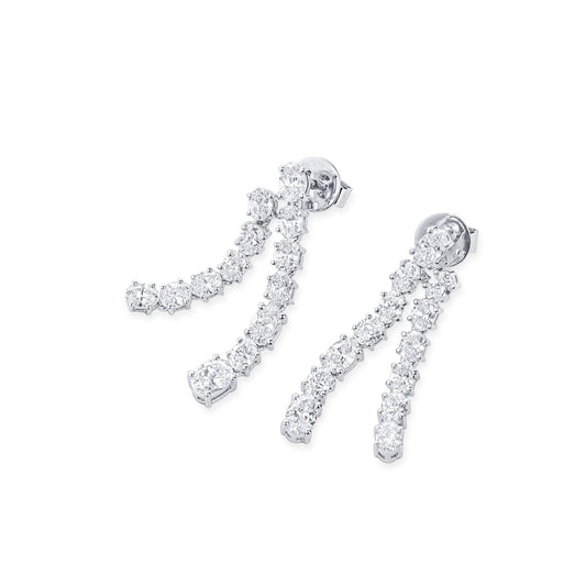 עגילי יהלום לבן, 2.81 קראט TW, צורה אליפסה, מוסמך EG_LAB