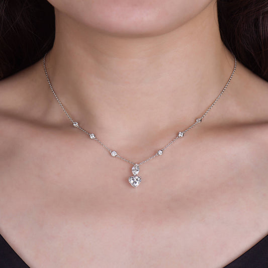 תליון יהלום לבן, 2.52 קראט TW, צורת לב, מאושר GIA 