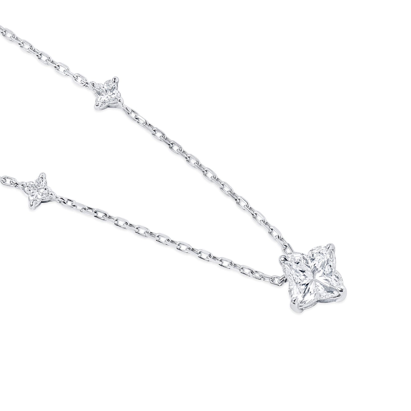 White Diamond Pendant, 2.67 Ct. TW, Princess Shape, GIA Certified