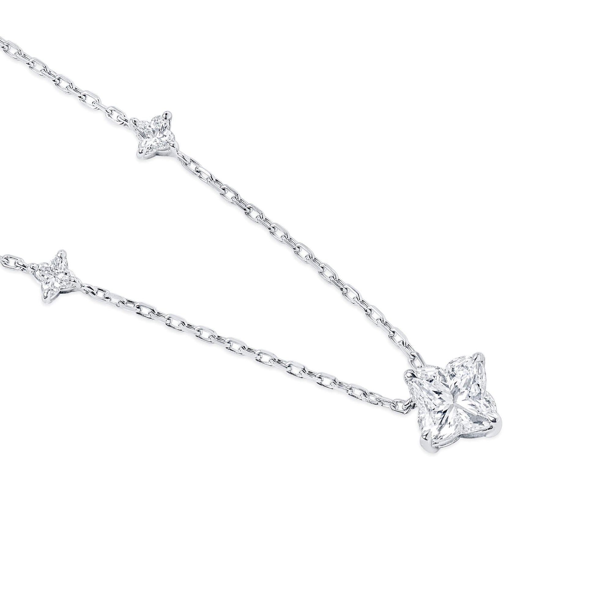 White Diamond Pendant, 2.67 Ct. TW, Princess Shape, GIA Certified