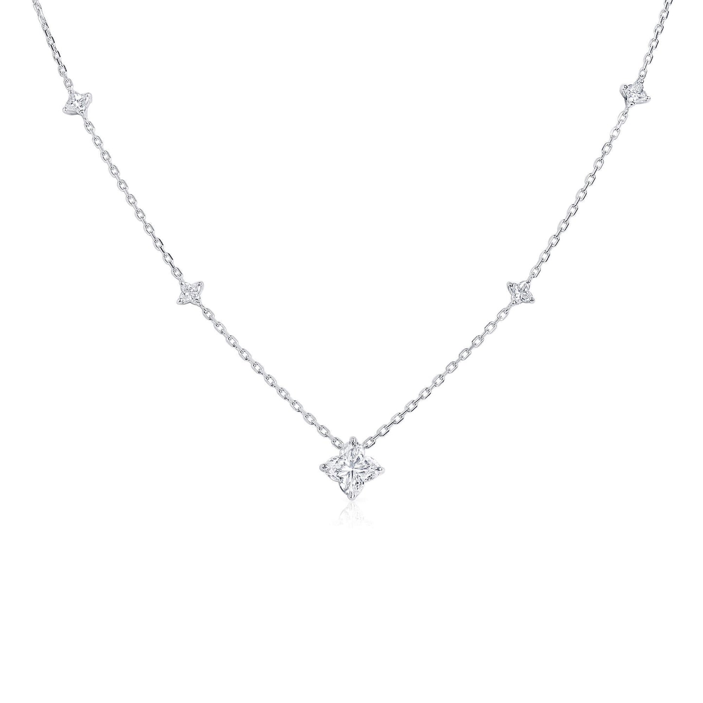 White Diamond Pendant, 2.67 Ct. TW, Princess Shape, GIA Certified