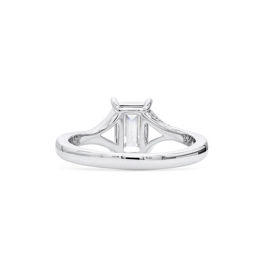 טבעת יהלום לבן, 1.17 קראט TW, צורת באגט, מוסמכת GIA 