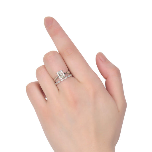 טבעת יהלום לבן, 2.15 קראט TW, צורה זוהרת, מוסמכת GIA