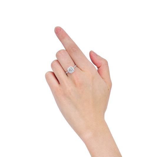 טבעת יהלום לבן, 2.32 קראט TW, צורת כרית, מוסמכת GIA