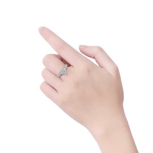 טבעת יהלום לבן, 2.70 קראט. TW, צורת לב, מוסמכת GIA