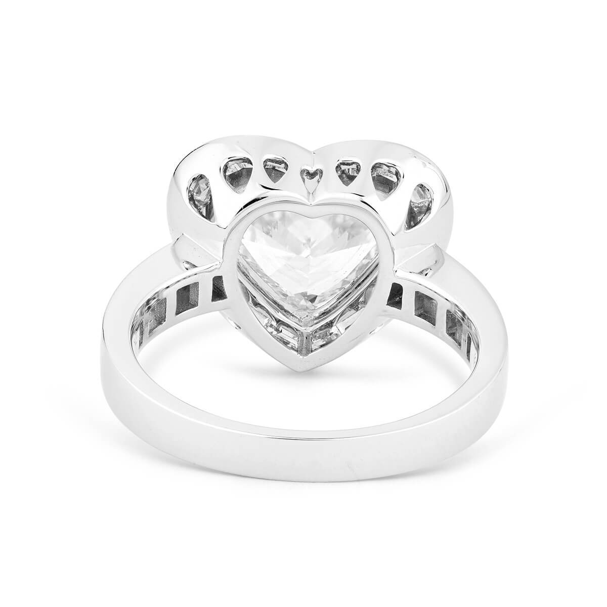 White Diamond Ring, 3.12 Ct. TW, Heart Shape, GIA Certified