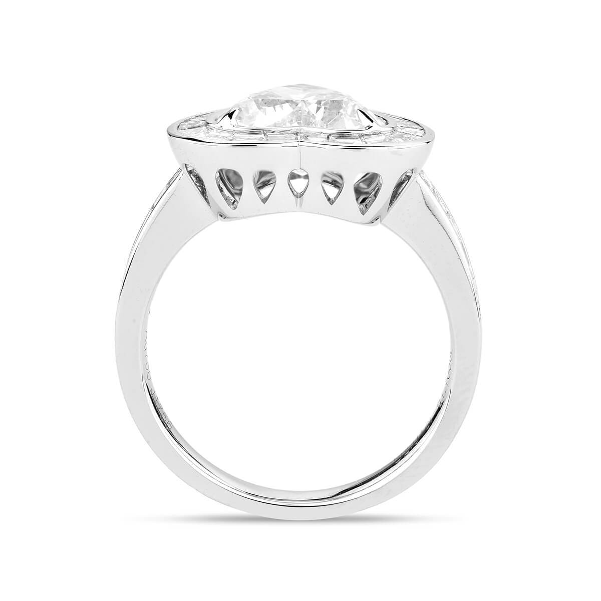White Diamond Ring, 3.12 Ct. TW, Heart Shape, GIA Certified