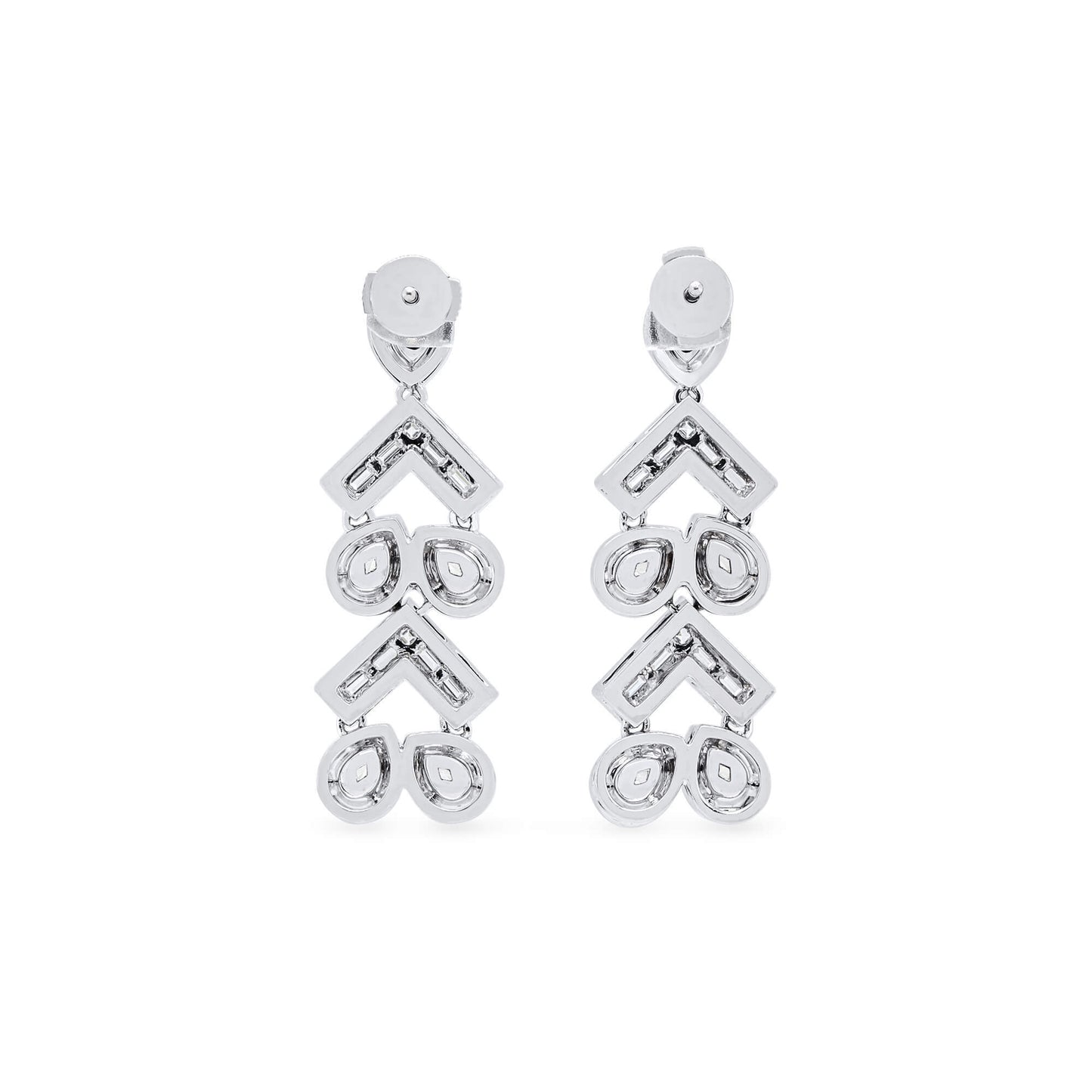 Natural Fancy Yellow Diamond Drop Earrings, 18K White Gold, Pear Shape, 4.58 Ct. TW