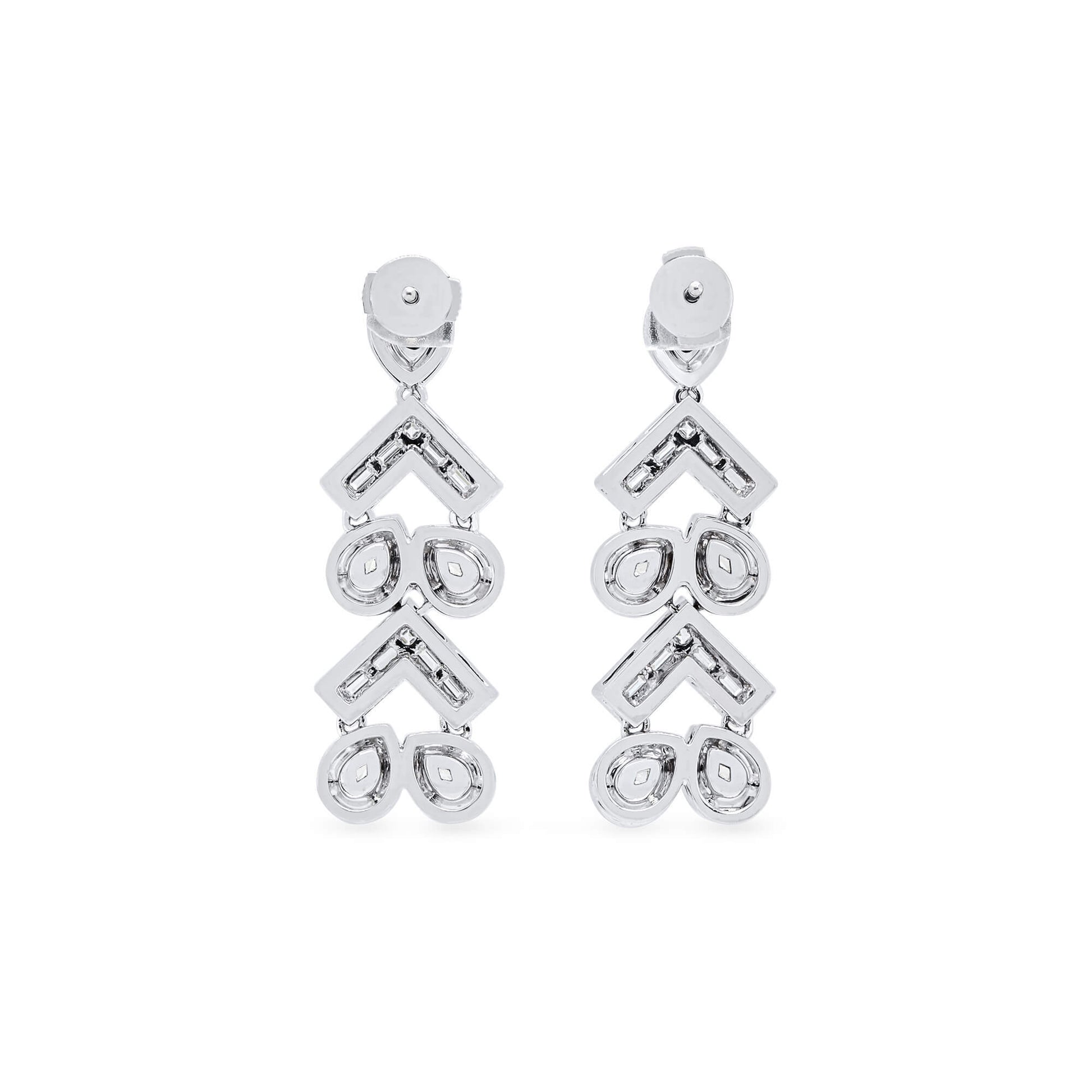 Natural Fancy Yellow Diamond Drop Earrings, 18K White Gold, Pear Shape, 4.58 Ct. TW